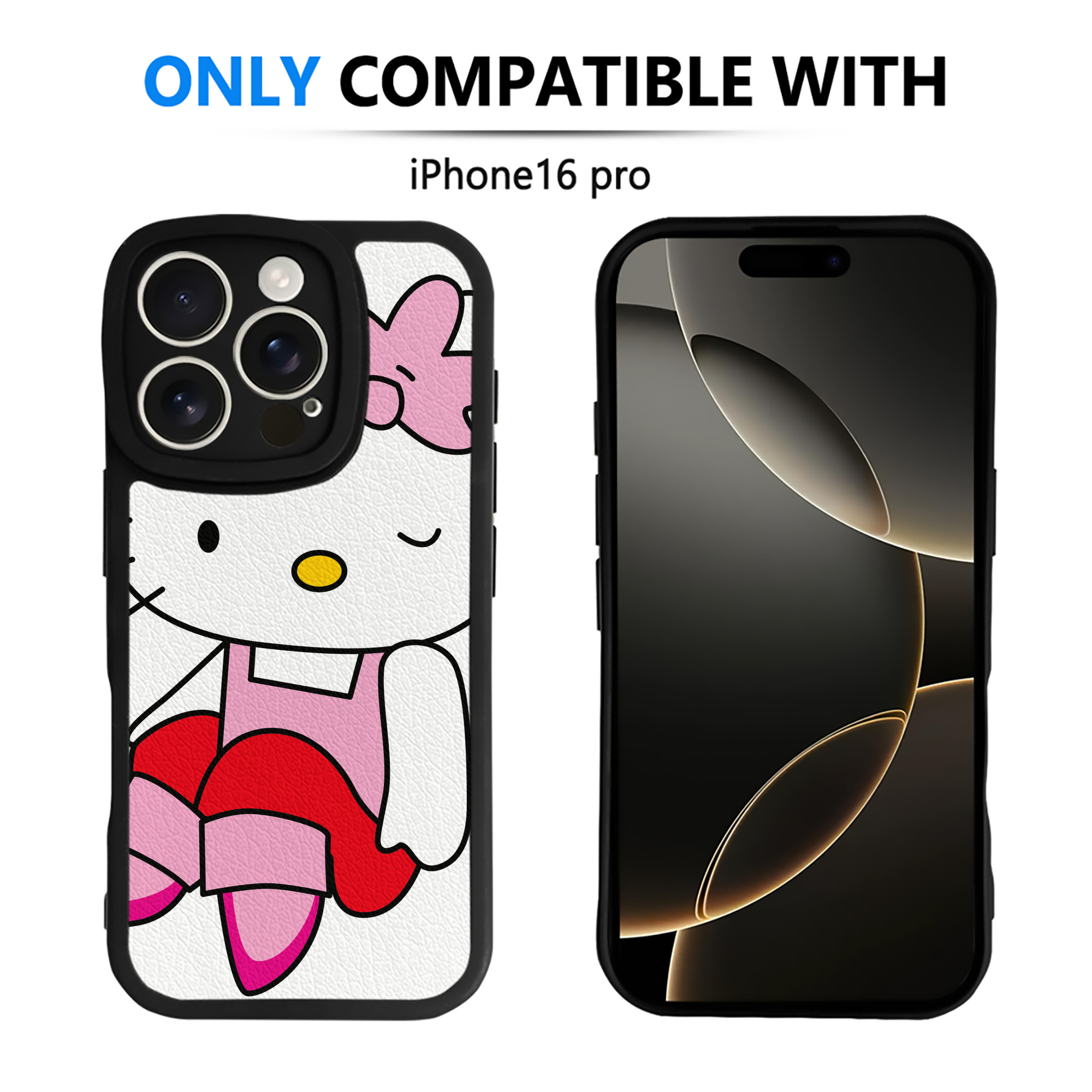 （画像用） Hello Kitty ハローキティ 【iPhone 16シリーズ対応】シリコンスマホケース（レザー調） 材質：シリコン